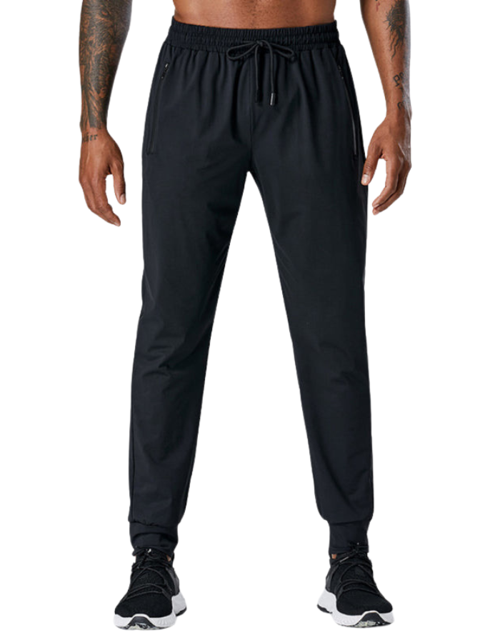 SHOPIQAT Men's Quick-Drying Elastic Casual Fitness Training Zipper Trousers - Premium from shopiqat - Just $8.700! Shop now at shopiqat